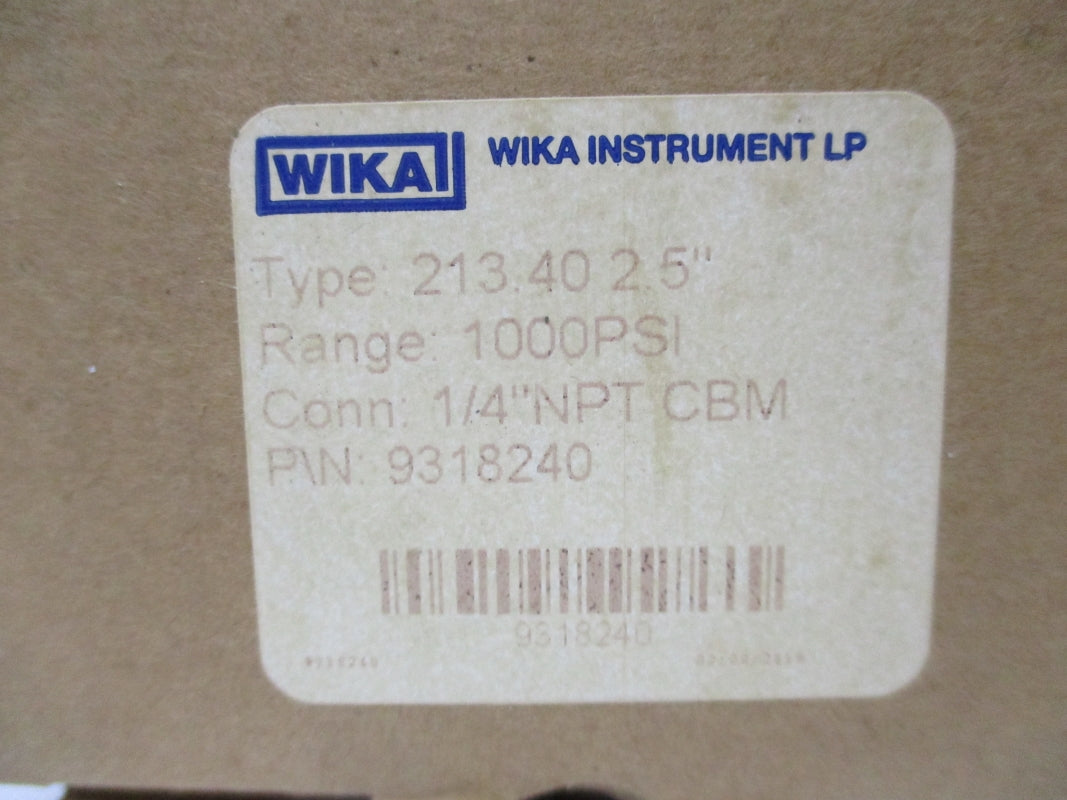 WIKA 9318240 0-1000PSI 1/4" NSMP