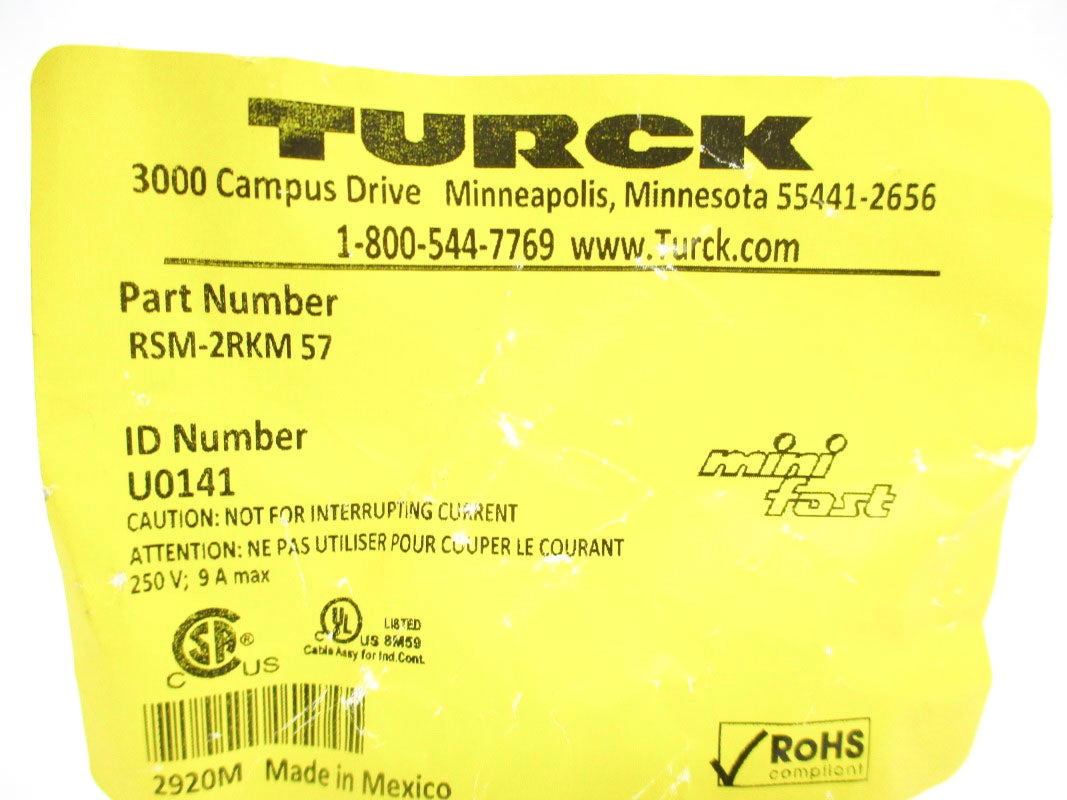 TURCK RSM-2RKM57 U0141 250V 9A NSMP