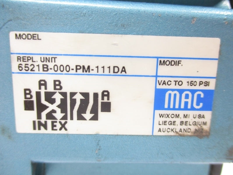 MAC 6521B-000-PM-111DA 110/120V 150PSI UNMP