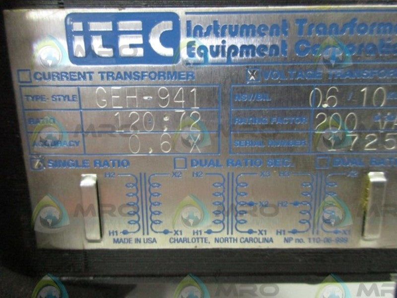 IDEC GEH-941 CURRENT TRANSFORMER UNMP