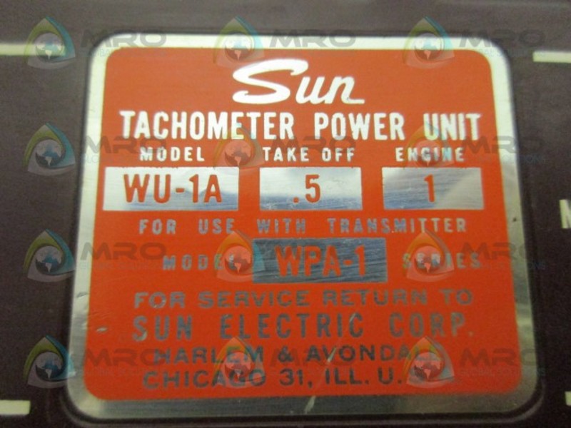 SUN ELECTRIC WPA-1 TACHOMETER POWER UNIT UNMP