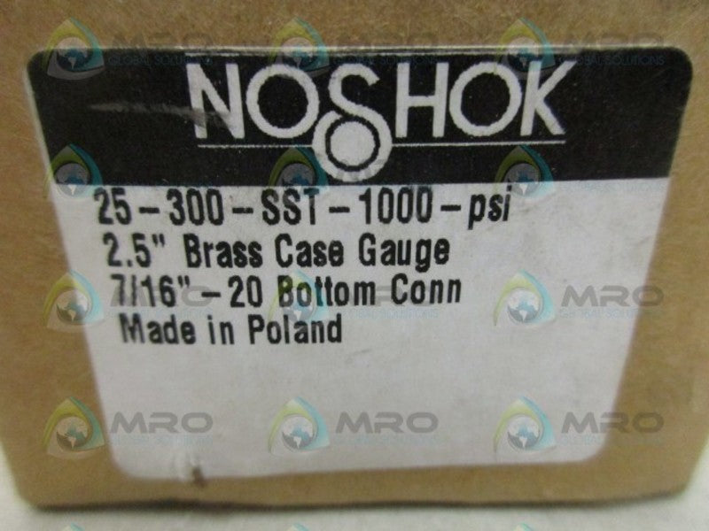 NOSHOK 25-300-SST-1000 GAUGE 0-1000 NSMP