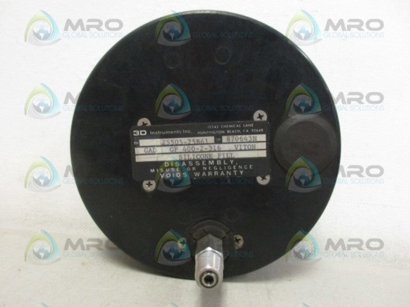 3D INSTRUMENTS GP400-2-316 GAUGE 0-200 NSNP