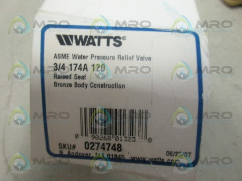 WATTS 3/4-174A-120 PRESSURE RELIEF VALVE NSMP