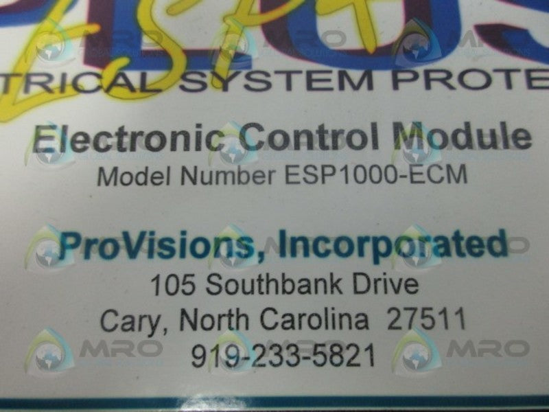 PROVISION ESP1000-ECM ELECTRONIC CONTROL MODULE NSNP