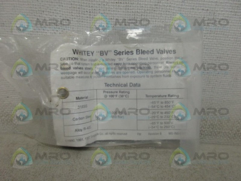 WHITEY 316SS VALVE NSMP