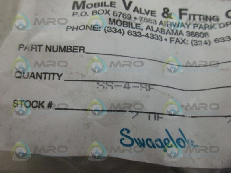 SWAGELOK SS-4-SF CONNECTOR (PKG OF 2) NSMP
