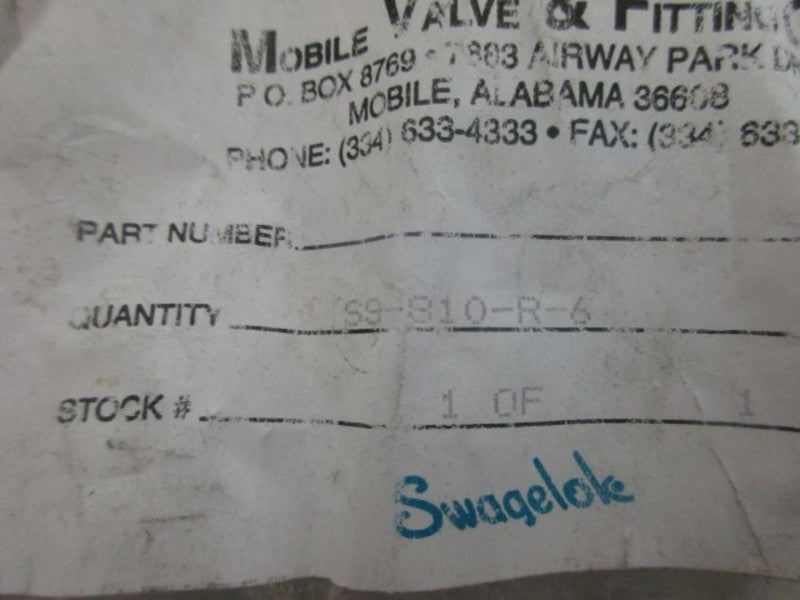SWAGELOK SS-810-R-6 FITTING NSMP