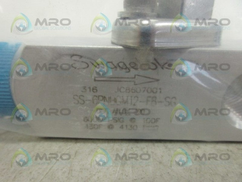 SWAGELOK SS-6PNBGM12-F8-SG NEEDLE VALVE NSMP