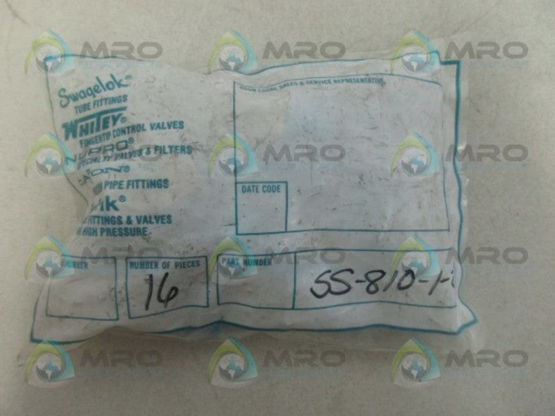 SWAGELOK SS-810-1-2 CONNECTOR (PKG OF 16) NSMP