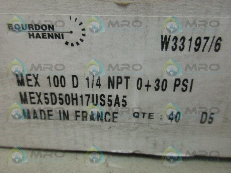 HAENNI MEX5S50H17US5A5 GAUGE 0-30 NSMP