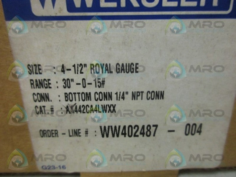 WEKSLER WW402487-004 GAUGE 0-15 NSMP