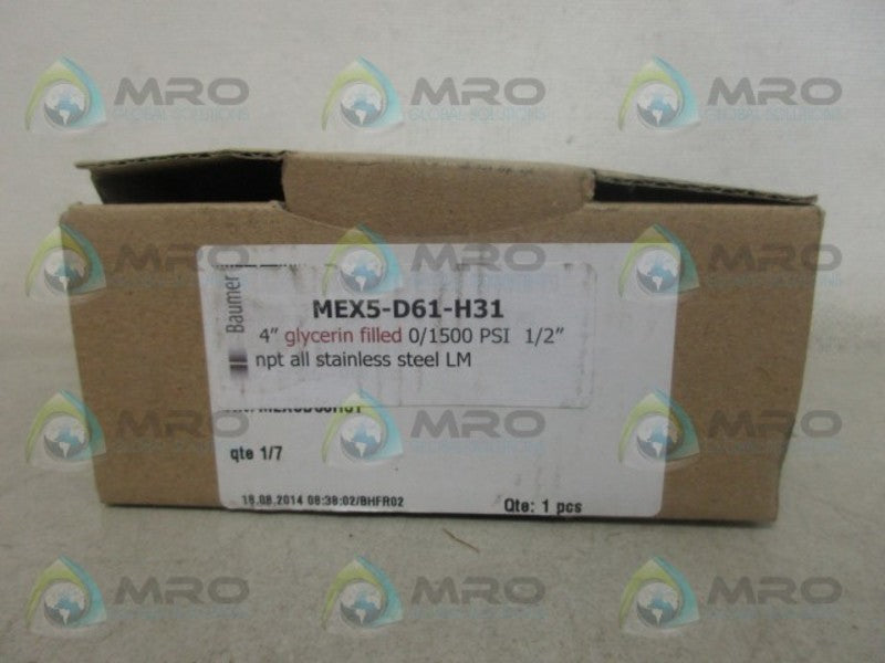 BAUMER MEX5-D61-H31 GAUGE 0-1500 NSMP