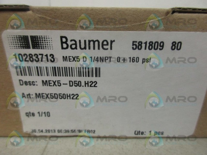 BAUMER MEX5-D50.H22 GAUGE 0-160 NSMP