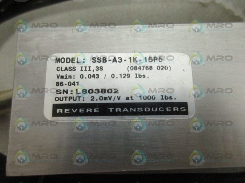 METTLER TOLEDO SSB-D3-1K-15JB TRANSDUCER NSMP