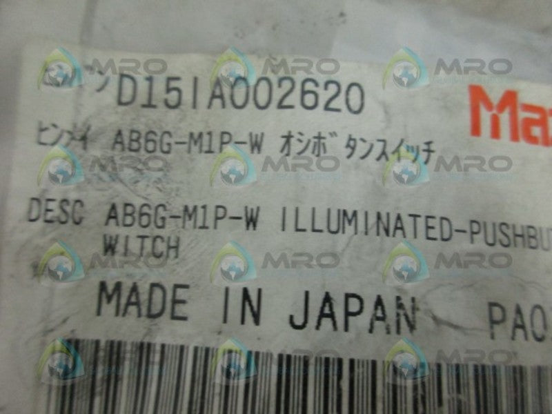 IDEC AB6G-M1P-W PUSHBUTTON NSMP