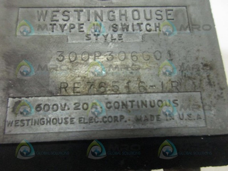 WESTINGHOUSE 300P306G01 SWITCH UNMP