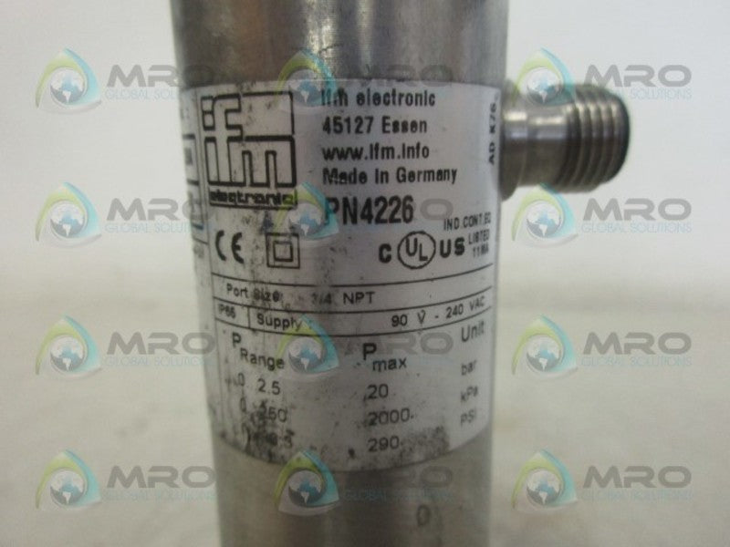 IFM EFECTOR PN4226 PRESSURE MONITOR UNMP