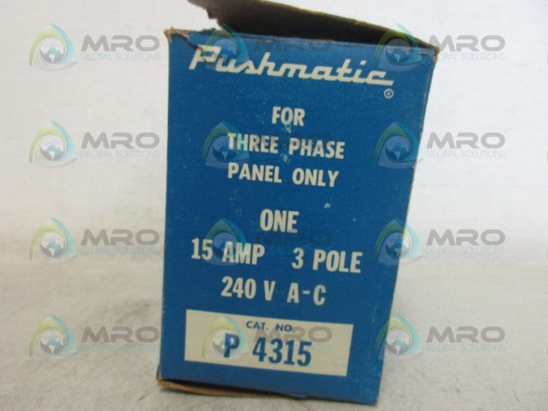 PUSHMATIC P4315 CIRCUIT BREAKER NSMP