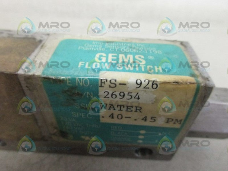 GEMS FS-926 FLOW SWITCH UNMP