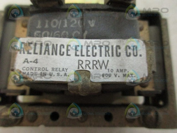 RELIANCE ELECTRIC A-4-RRRW CONTROL RELAY (AS PICTURED) UNMP