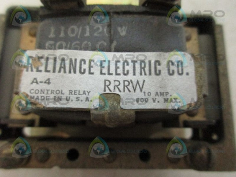 RELIANCE ELECTRIC A-4-RRRW CONTROL RELAY (AS PICTURED) UNMP