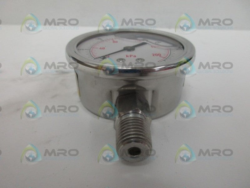 GRAINGER 4CFH2 PRESSURE GAUGE 0-200 NSNP