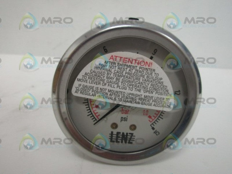 LENZ AFC1525 PRESSURE GAUGE NSMP
