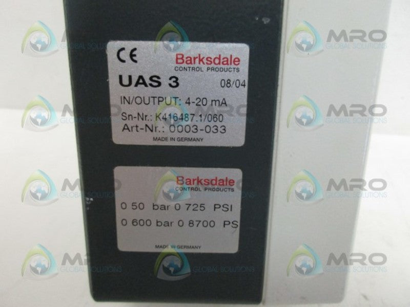 BARKSDALE 0003-033 SOLID STATE PRESSURE SWITCH NSNP