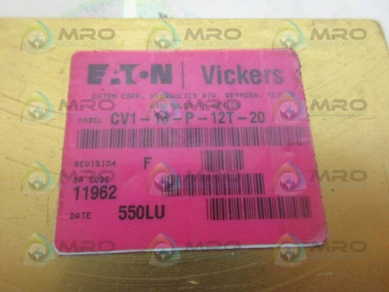 EATON VICKERS CV1-16-P-12T-20 SOLENOID VALVE NSNP