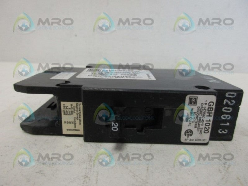 CUTLER HAMMER GBH1020 CIRCUIT BREAKER UNMP