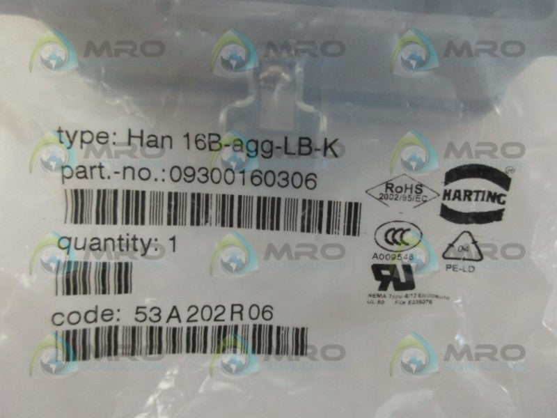 HARTING HAN16B-AGG-LB-K PANEL HOUSING NSMP