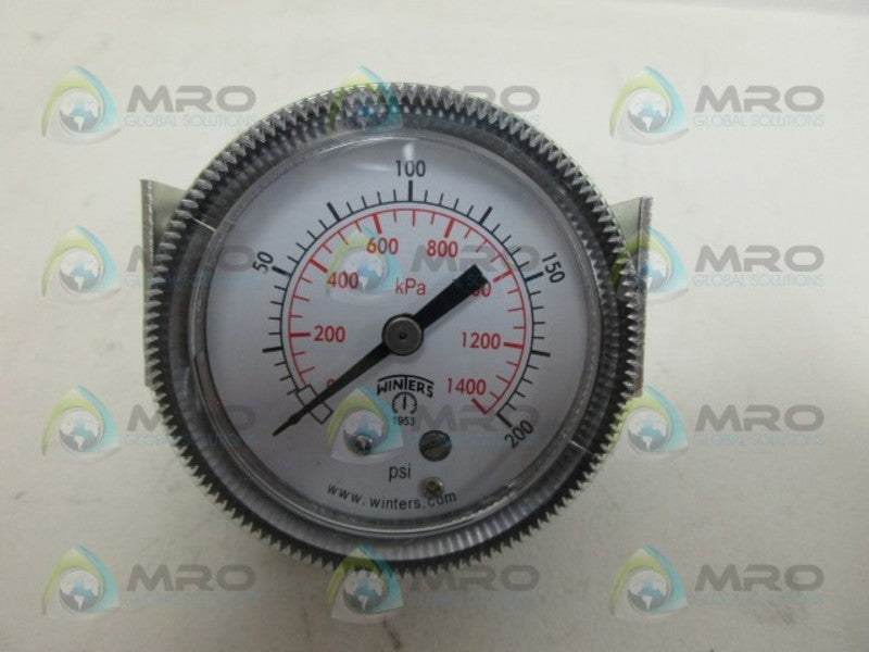 WINTERS 9014 PRESSURE GAUGE 0-200 NSMP