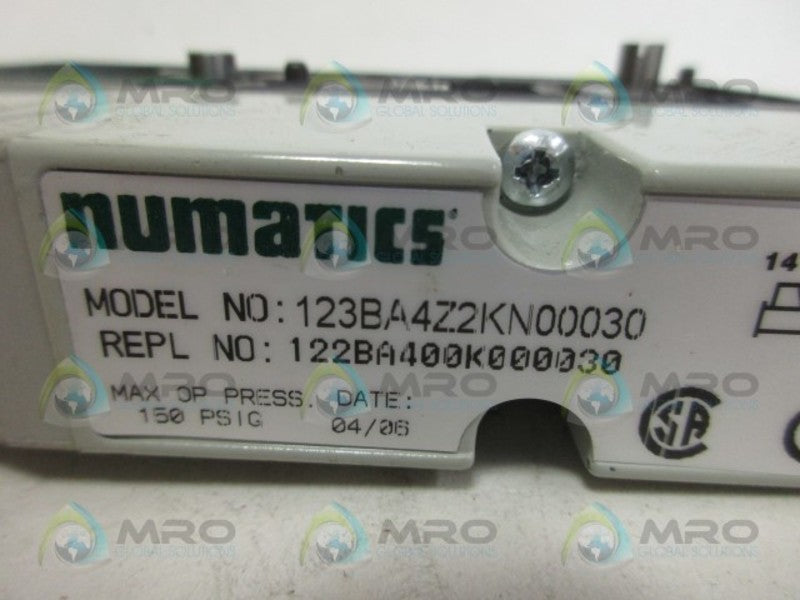 NUMATICS 123BA4Z2KN00030 SOLENOID VALVE UNMP