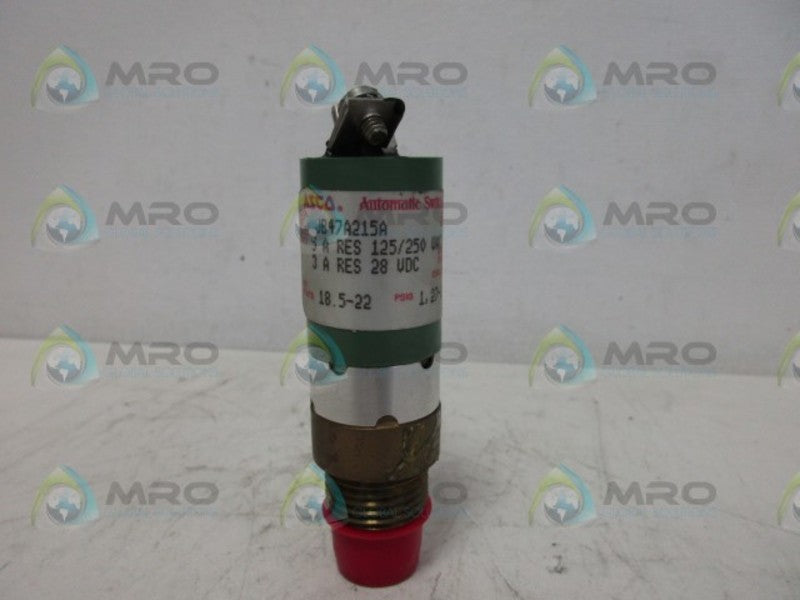 ASCO JB47A215A PRESSURE SWITCH UNMP