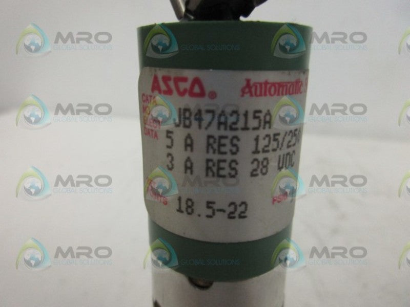 ASCO JB47A215A PRESSURE SWITCH UNMP
