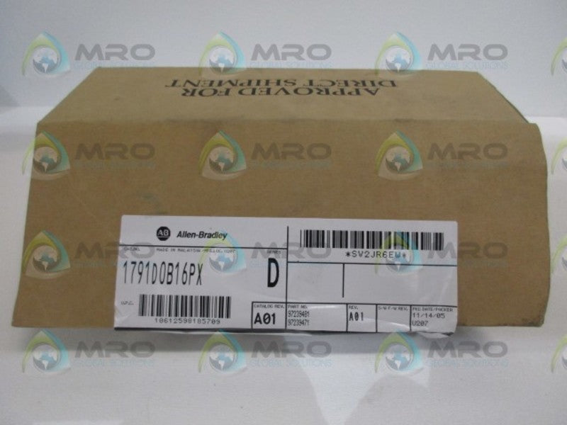 ALLEN BRADLEY 1791D-0B16PX SER. D REV. A01 EXPANSION MODULE BLOCK NSMP