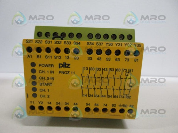 PILZ PNOZ11110-120VAC24VDC7n/o/1n/c SAFETY RELAY 110-120VAC 24VDC NSMP