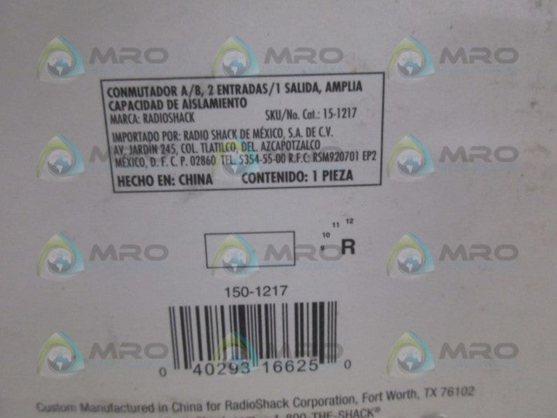 RADIOSHACK 150-1217 A/B SWITCH NSMP