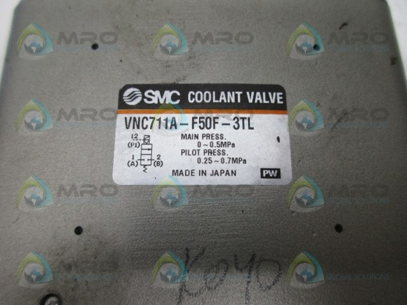 SMC VNC711A-F50F-3TL COOLANT VALVE NSNP