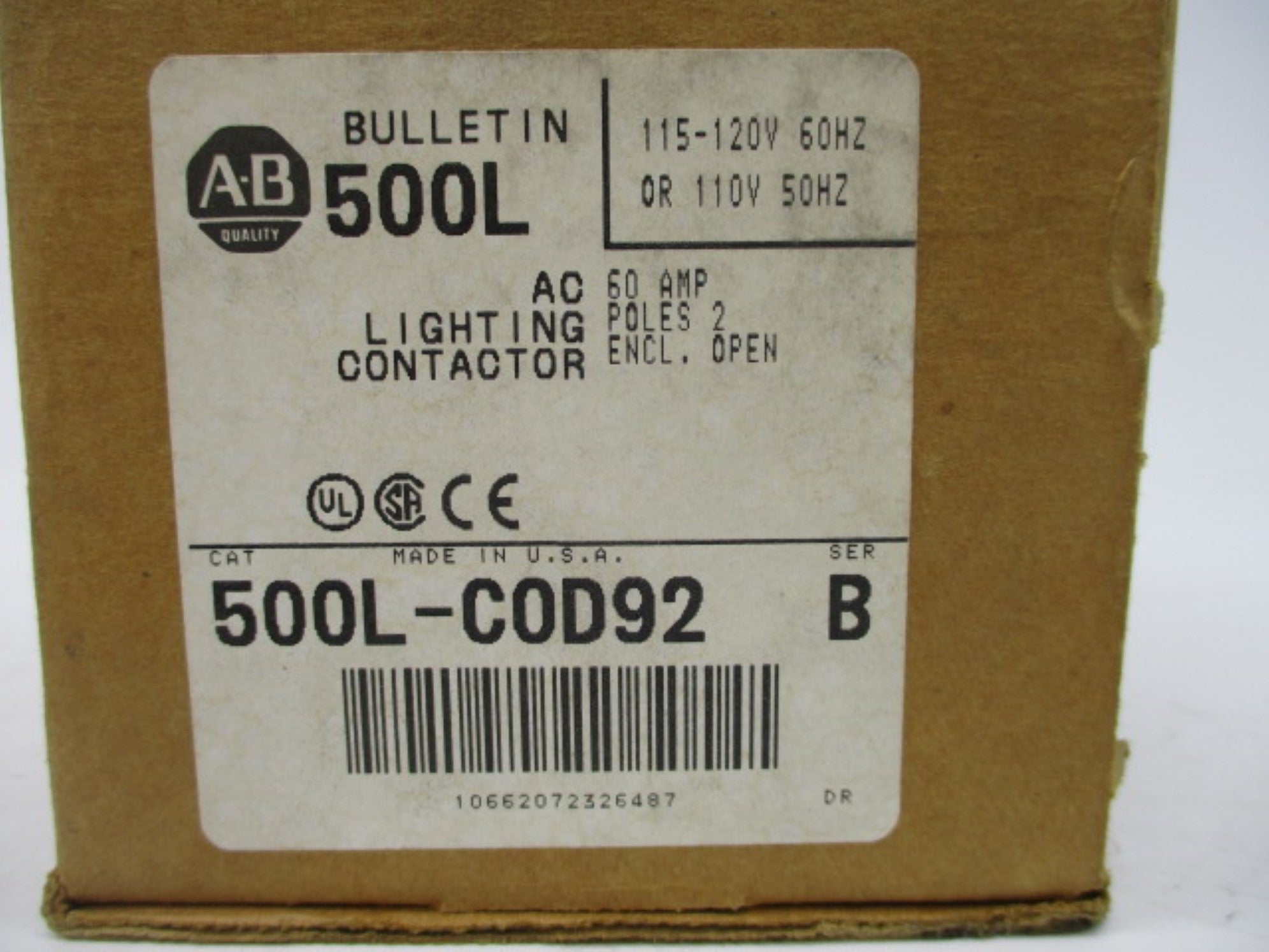 ALLEN BRADLEY 500L-COD92 SER. B 110/115-120V (BR/WH) NSMP
