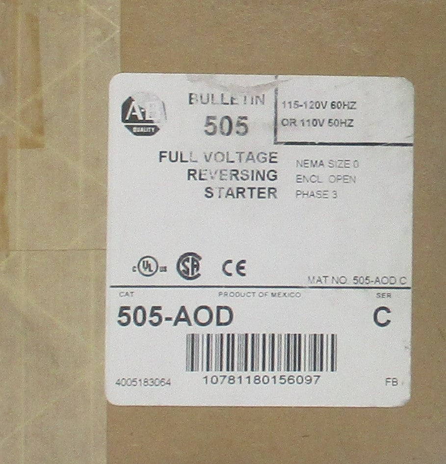ALLEN BRADLEY 505-AOD SER. C 110/115-120V 18A (BR/WH) NSMP