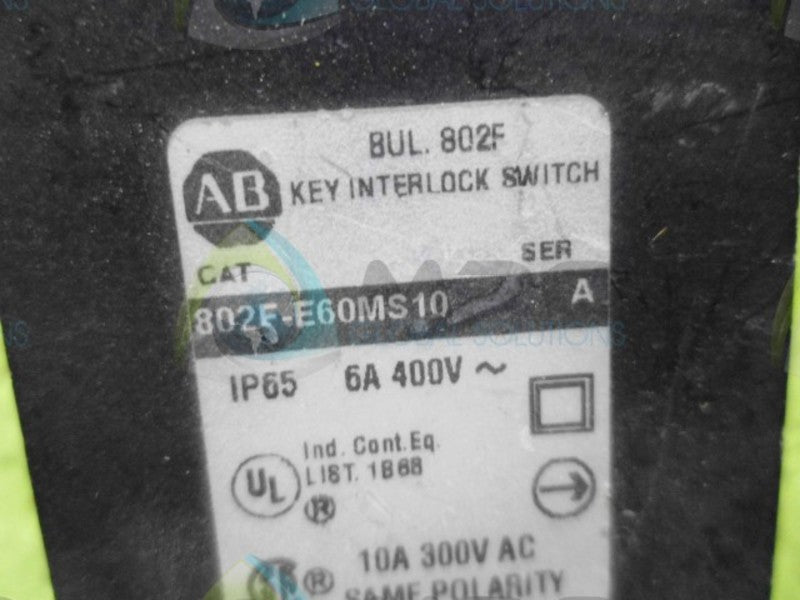 INDUSTRIAL SPARE PART 802E-E60MS10 KEY INTERLOCK SWITCH UNMP