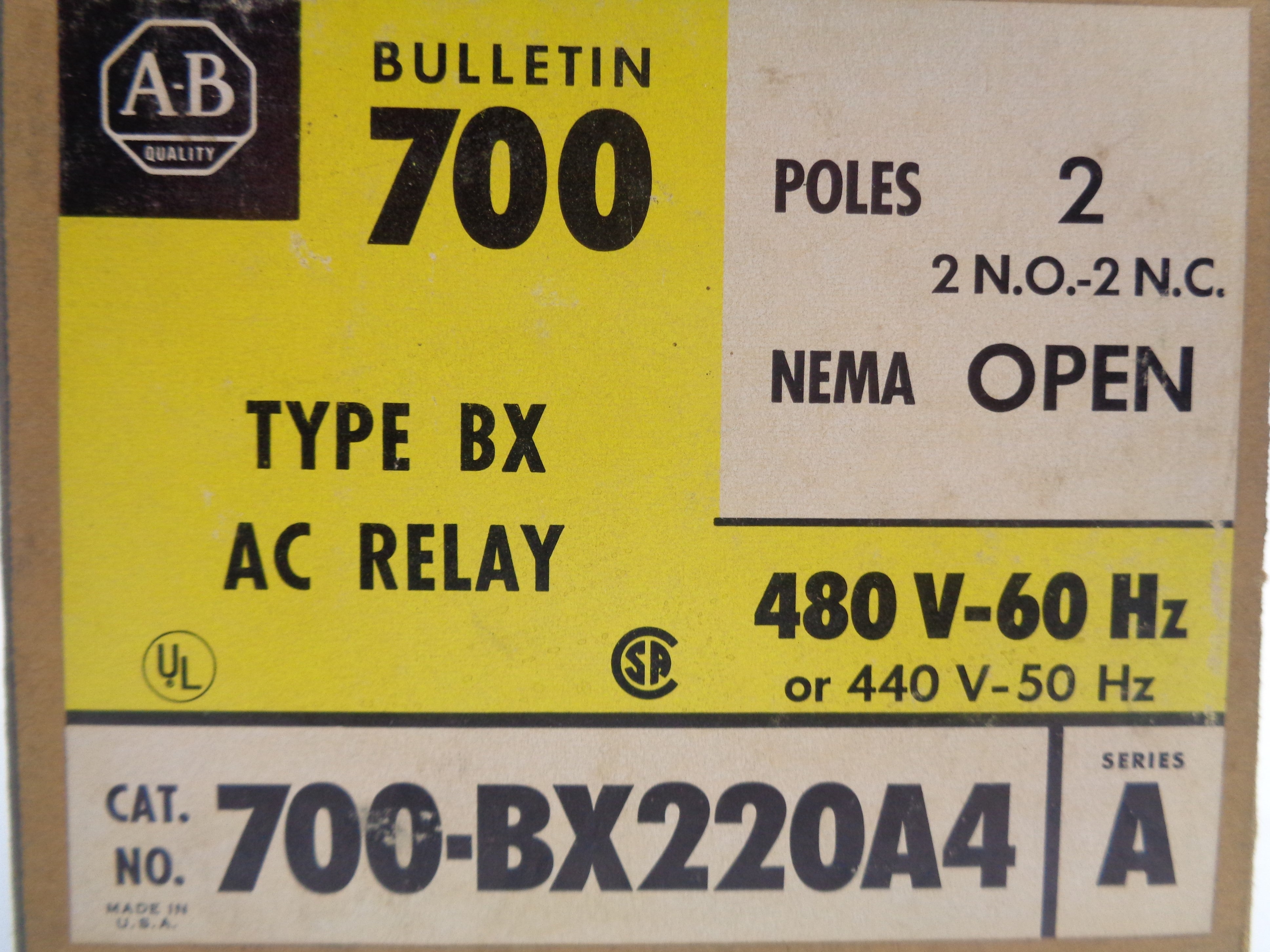 INDUSTRIAL SPARE PART 700-BX220A4 SER. A 480V (BR/YL) NSMP