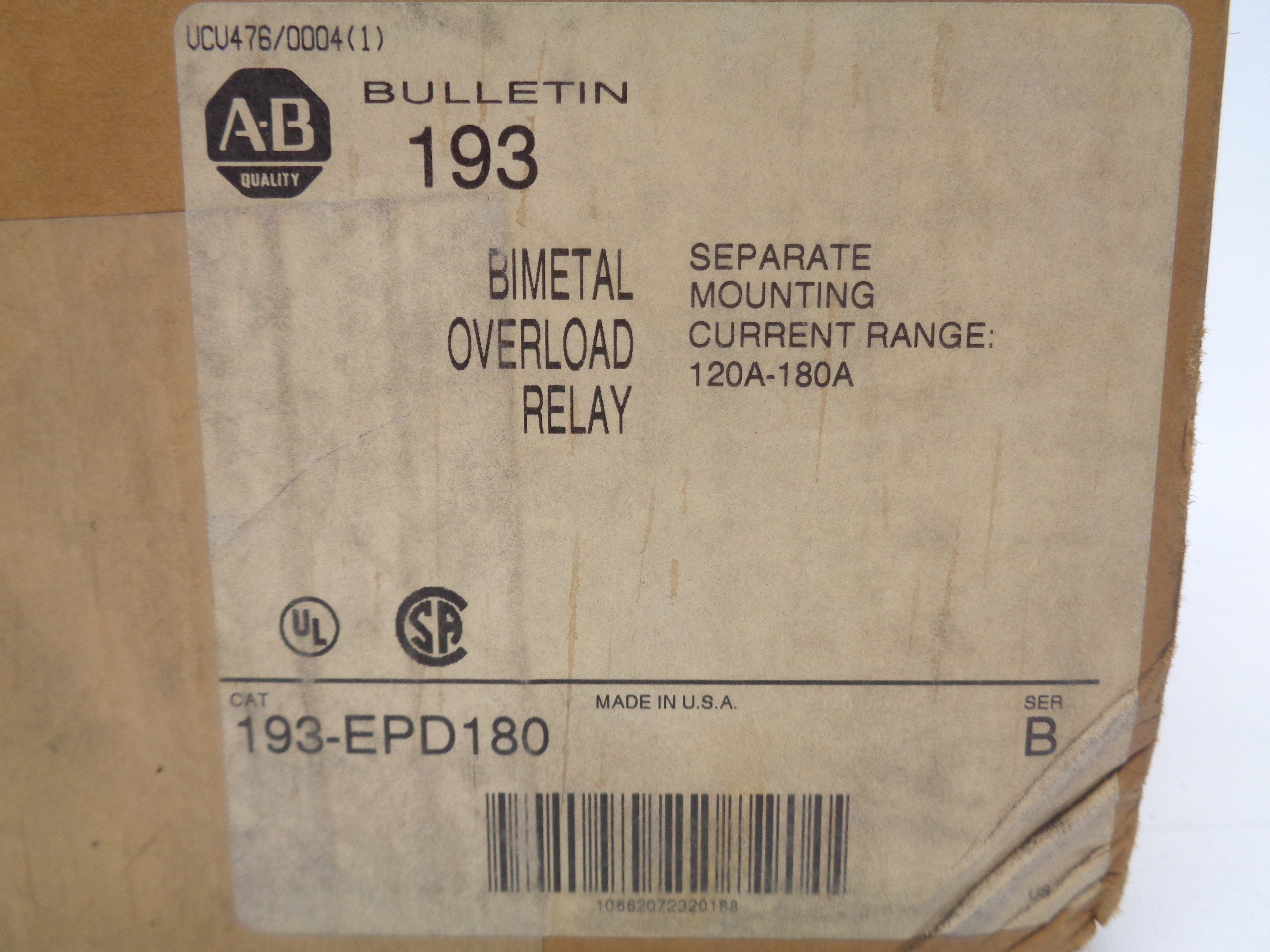 INDUSTRIAL SPARE PART 193-EPD180 SER. B 120-180A (BR/WH) NSFS