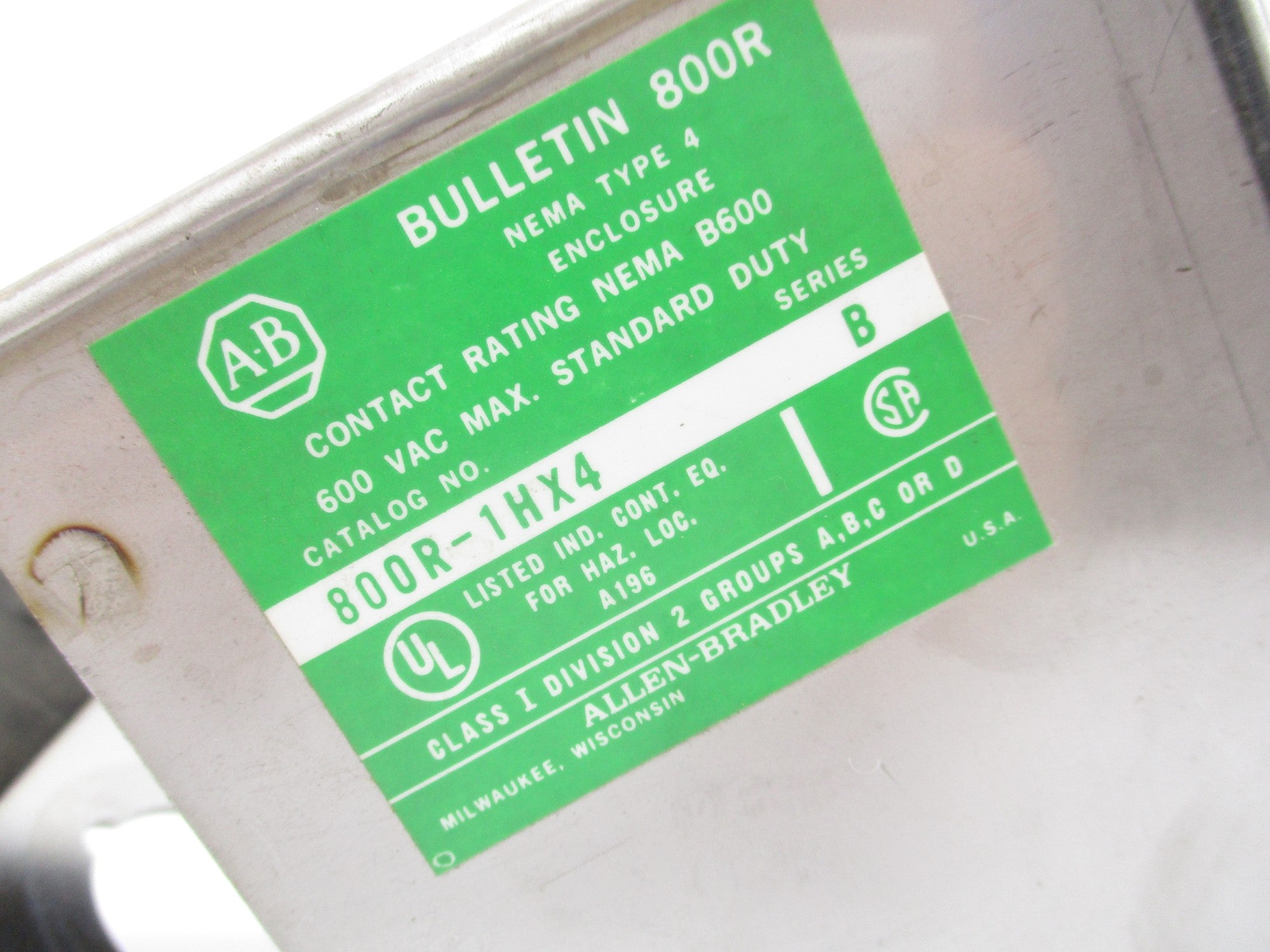 INDUSTRIAL SPARE PART 800R-1HX4 SER. B UNMP
