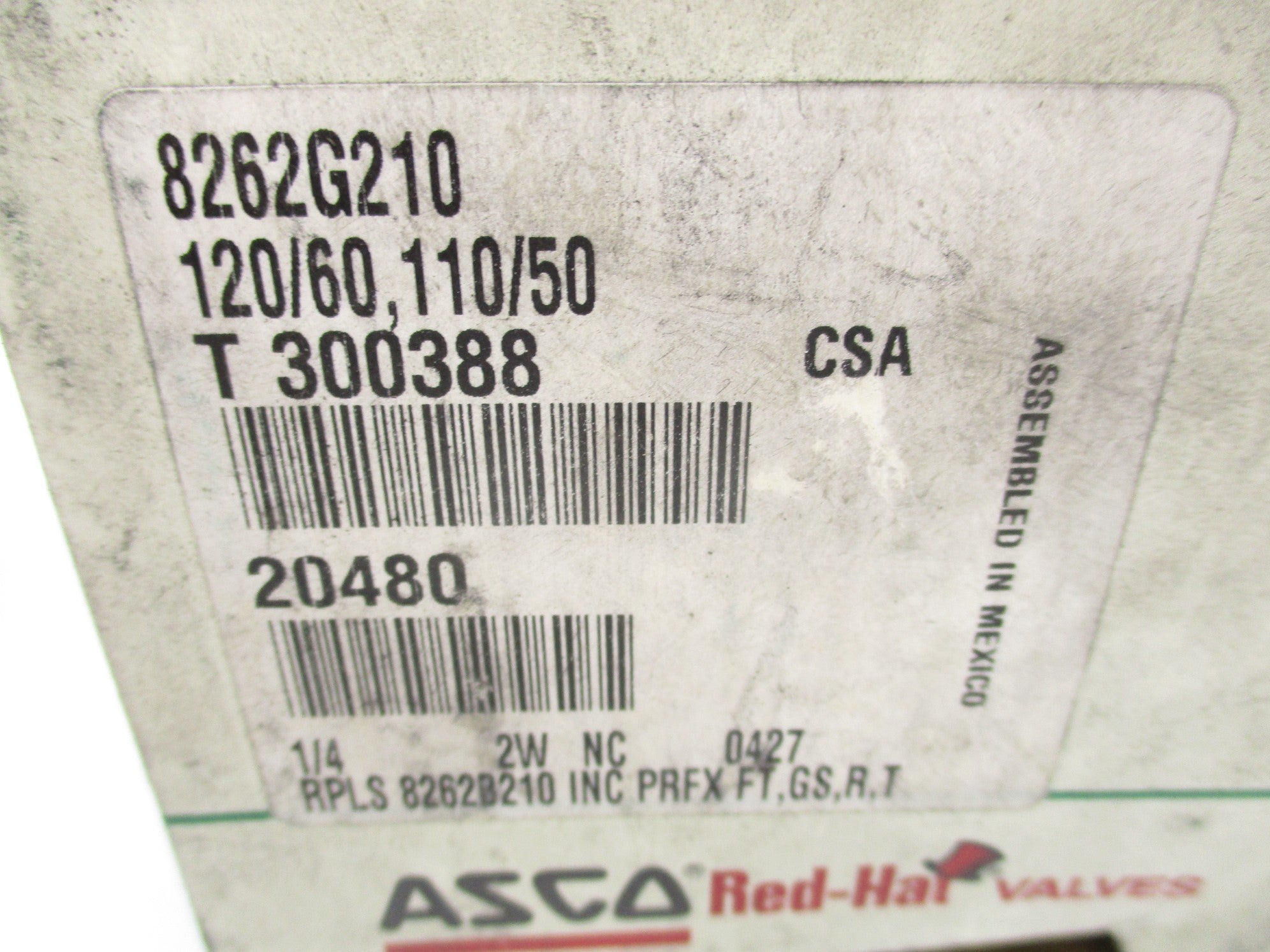 ASCO 8262G210 110/120V 75PSI 1/4" NSMP