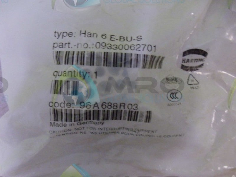 HARTING 09-33-006-2701 RECTANGULAR FEMALE INSERT NSNP IN BAG