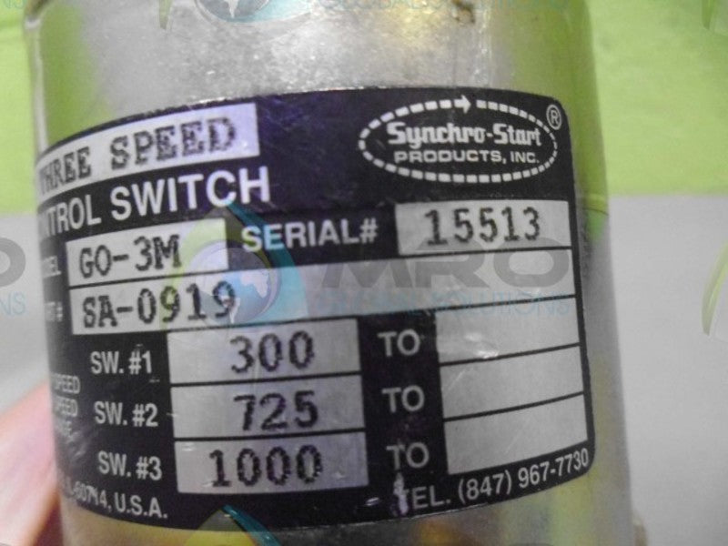 SYNCHRO-START 15513 CONTROL SWITCH UNMP