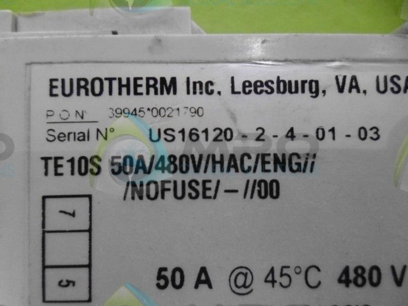 EUROTHERM TE10S50A/480V/HAC/ENG///NOFUSE/-//00 EXTERNAL FUSE UNMP
